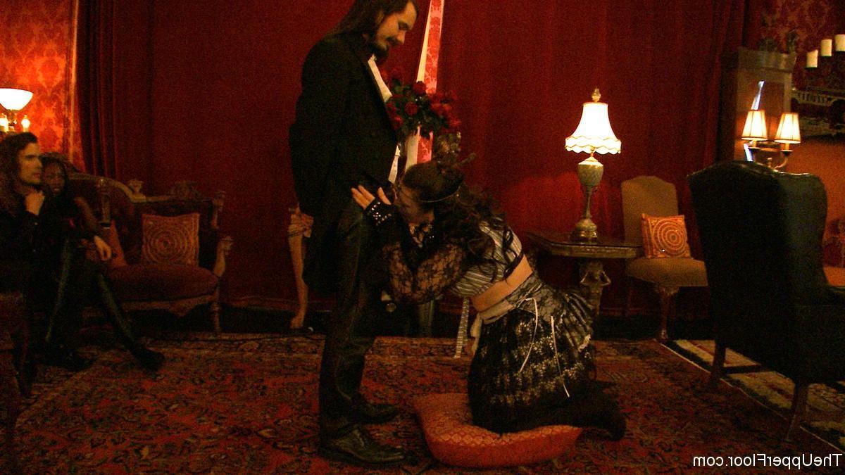 24P Group of slave girls in BDSM lesbians live party