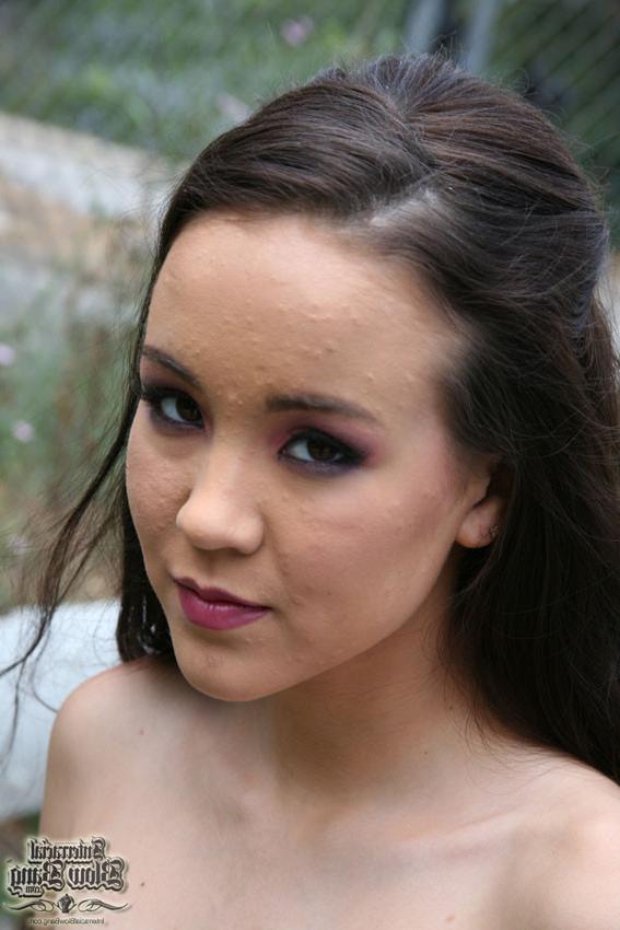 15P Amai Liu gets a nasty facial cum interracial bukkake