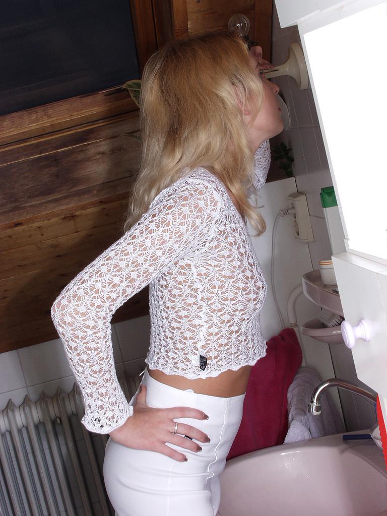 14P Blonde teen caught on camera by her boyfriend