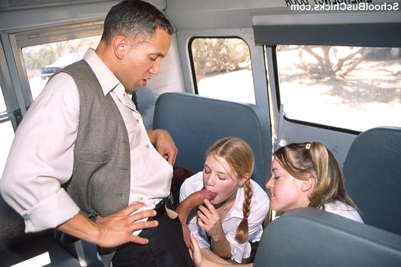 14P Cute Schoolteens Sharing A Cock In The Schoolbus
