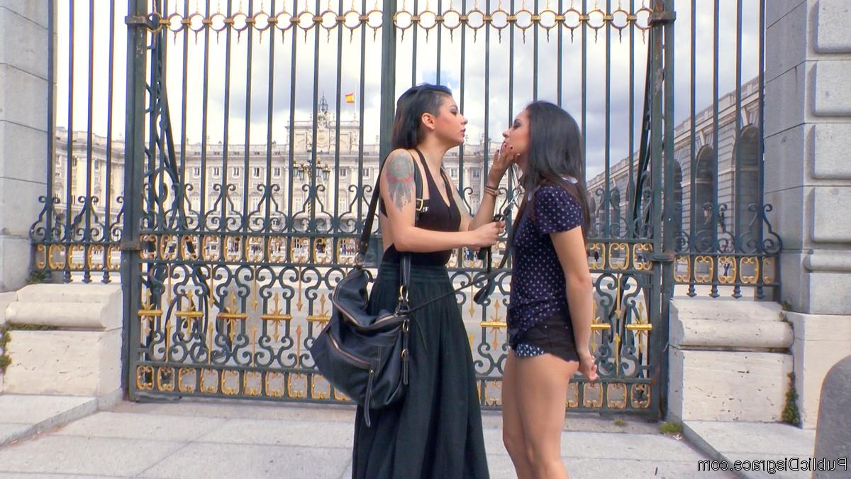 20P Carolina Abril is taken to a crowded tourist destination in Madrid and stripped.