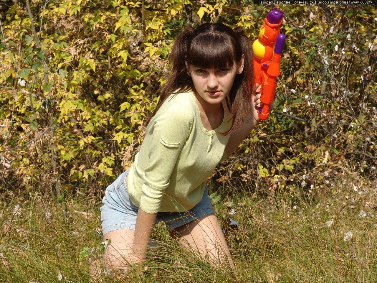 18P Russian teen Juliya strips in a field