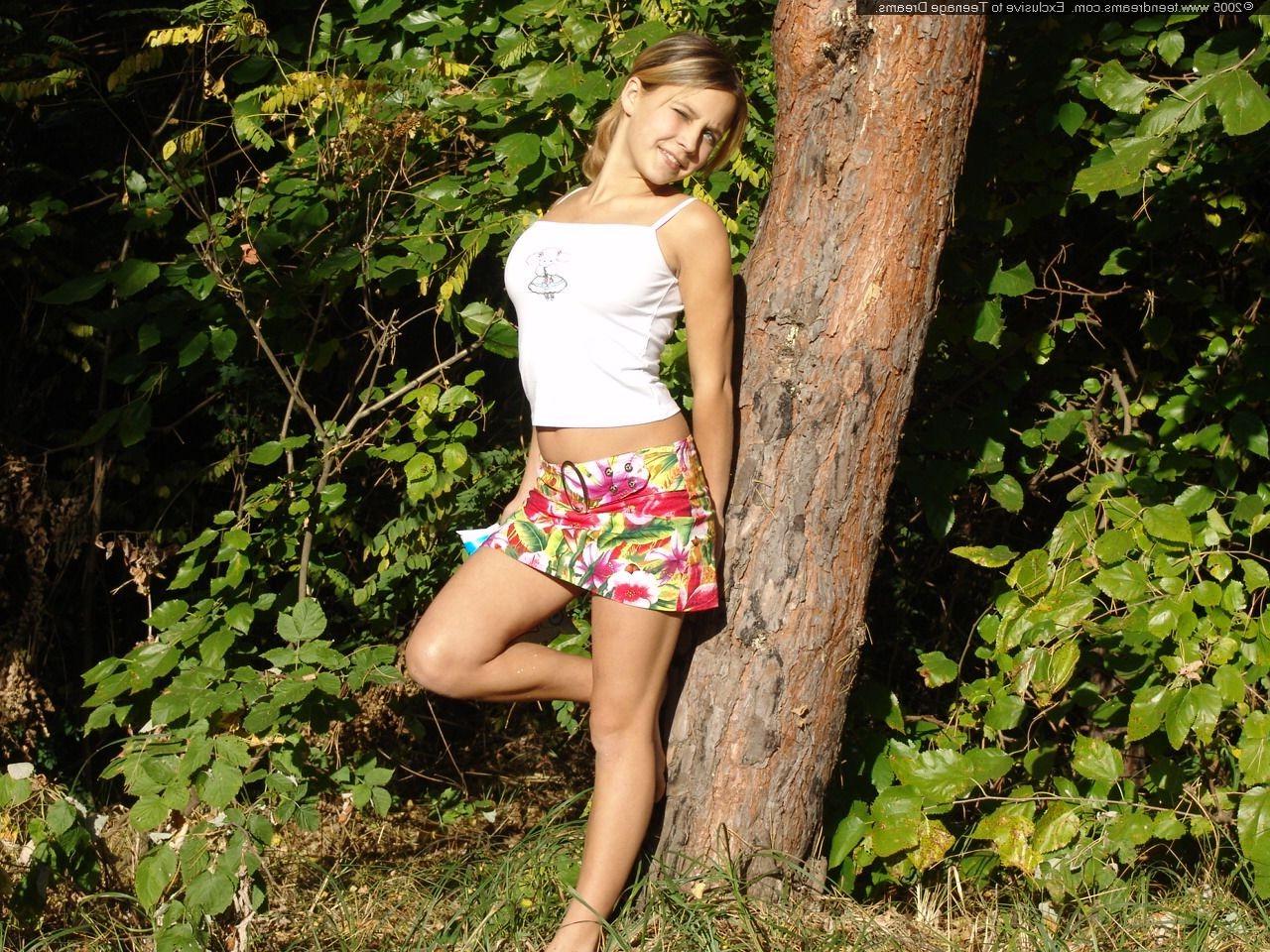 18P Russian teen sunbathing outside in a sexy outfit