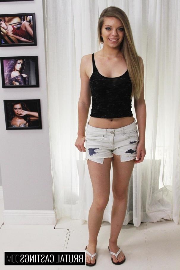 16P Tender young honey shocked with a bdsm casting domination