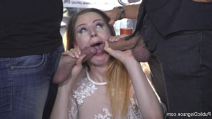 25P Stella Cox is public humiliated for bdsm sex by lezdom Nikki Tho