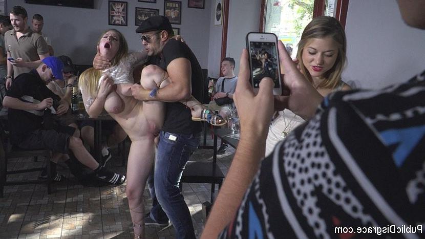 25P Stella Cox is public humiliated for bdsm sex by lezdom Nikki Tho