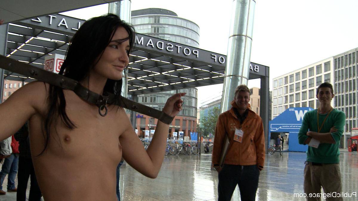 20P Bailey gets suspended from a bridge while people pass and stare with hot anal!