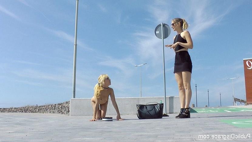 22P Chiki Dulce beach babe public bdsm exposed and fucked by lezdom 