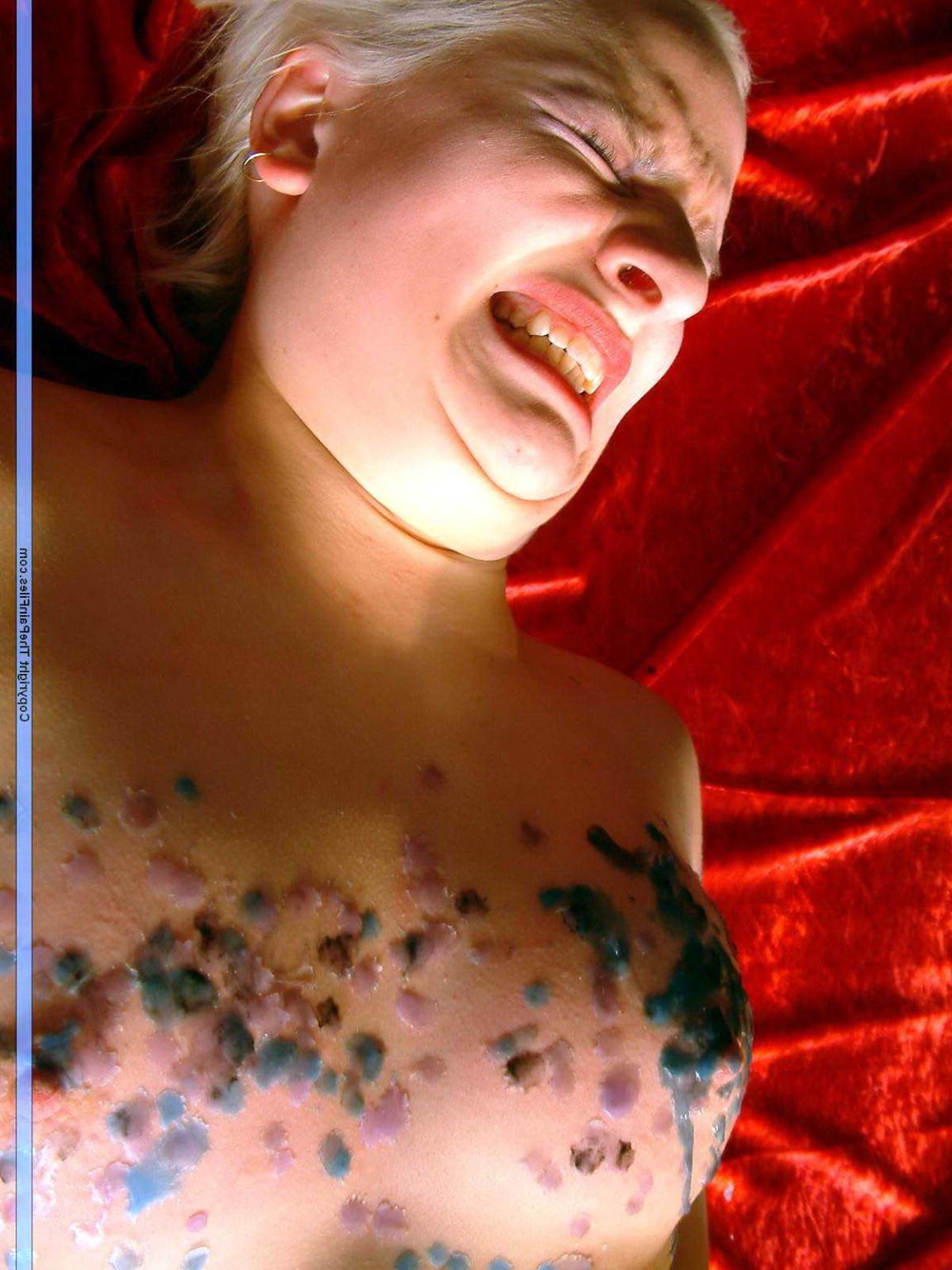 16P Miss Chaos bdsm hotwaxing and burning candle wax punishment 