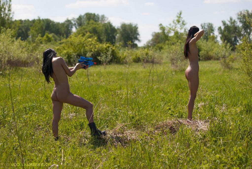 16P kinky bdsm lesbians having fun outdoors