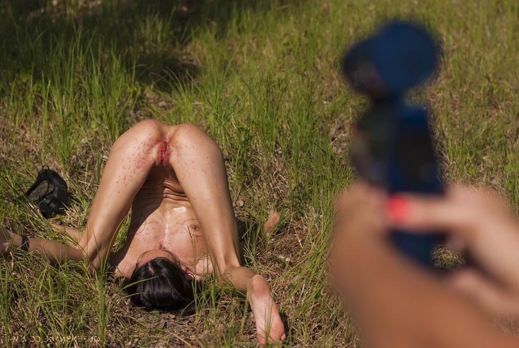 16P kinky bdsm lesbians having fun outdoors