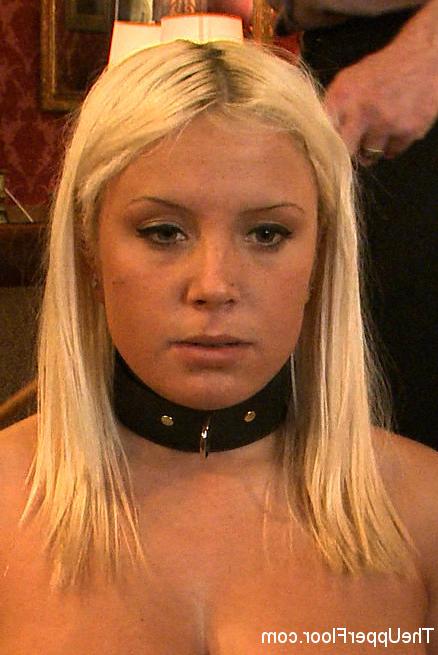 16P Kait Snow busty blonde bdsm house slave is taught a lesson