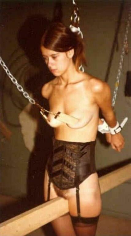 14P Teen amateur bdsm of slavegirl Isabelle in retro bdsm