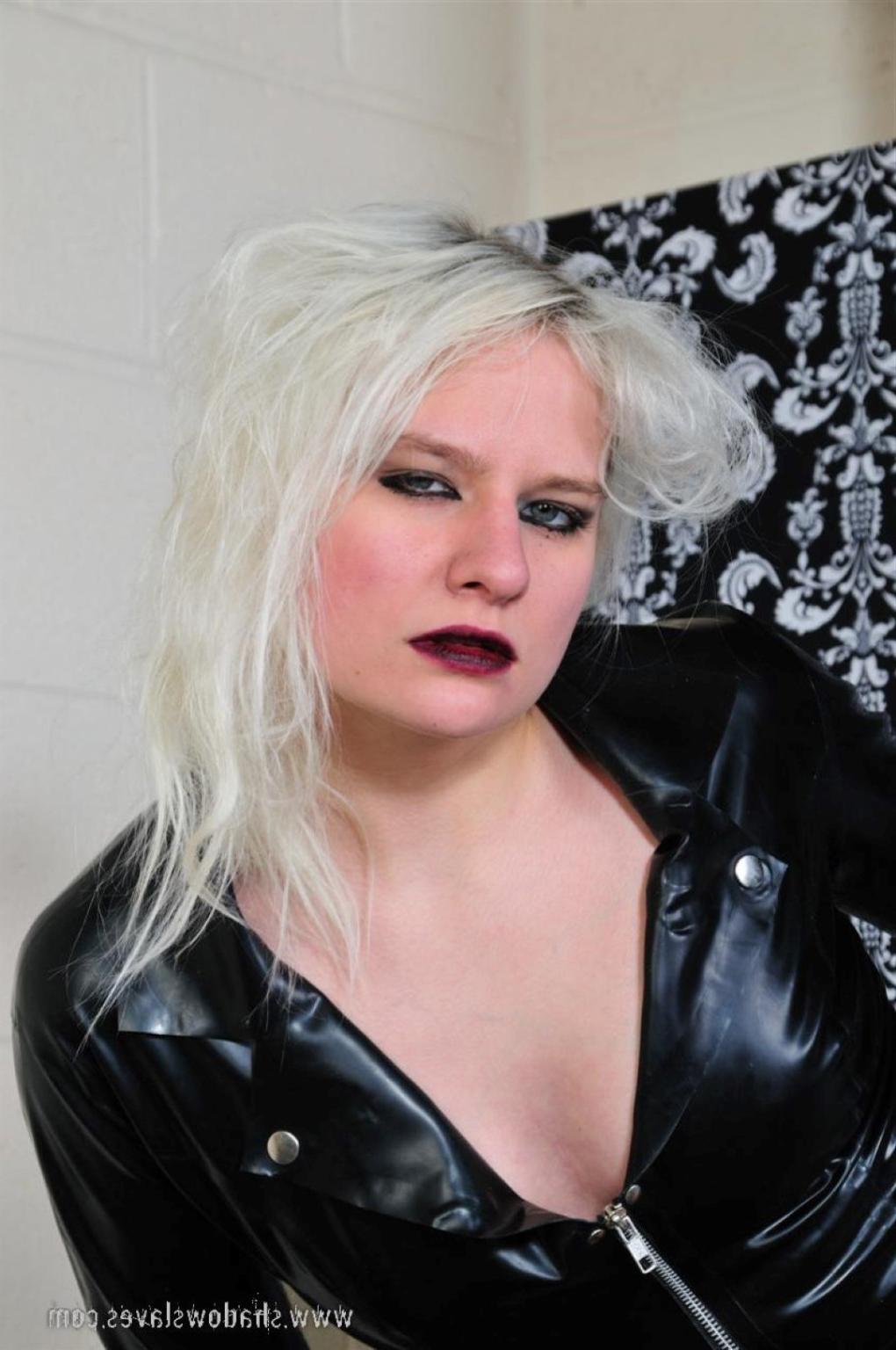 16P Amateur leather clad blonde is gagged blindfolded and restrained
