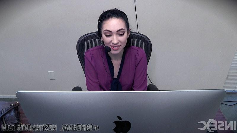 15P Aria Alexander telemarketing babe in bdsm bondage with London Ri