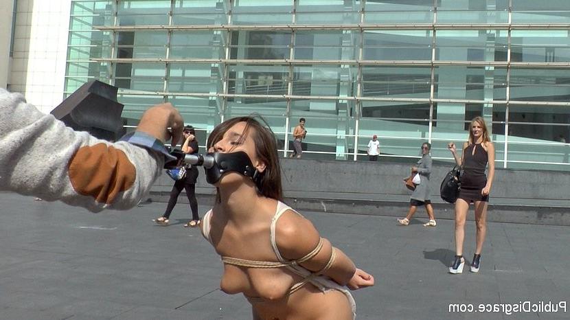 25P Nikki Litte loves being a public bdsm submissive and ashtray wit