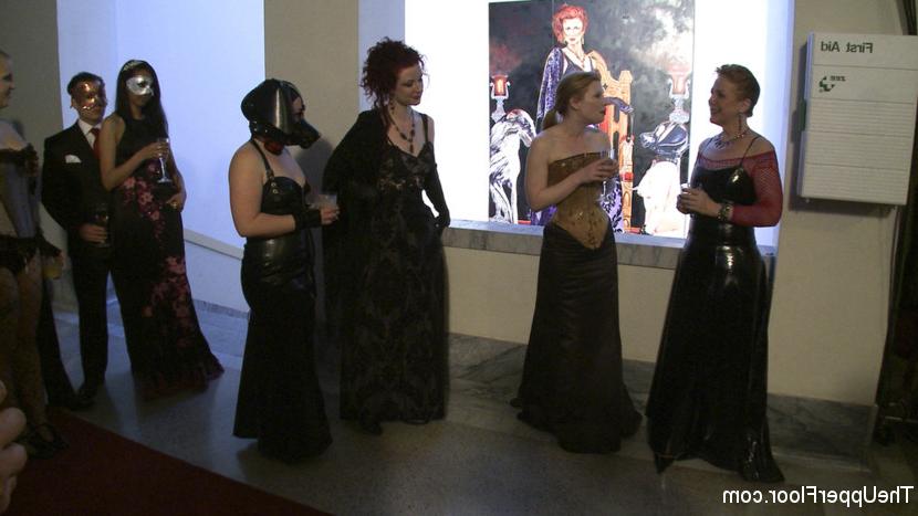 15P Bella Rossi bdsm sex slave at celebration party