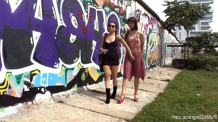 24P Suzan Ayn in public bdsm training taking cocks with lezdom Julie