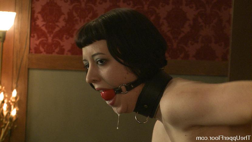 15P Cherry Torn bdsm slave bound for cleaning with toy