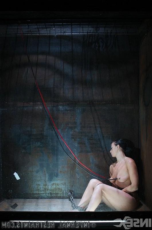 15P London River is bound for kinky toy sex in dark bdsm dungeon