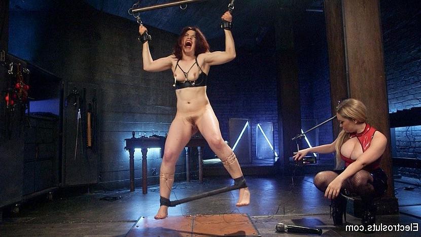 20P Ingrid Mouth bdsm redhead is electro toyed by latex lezdom Aiden