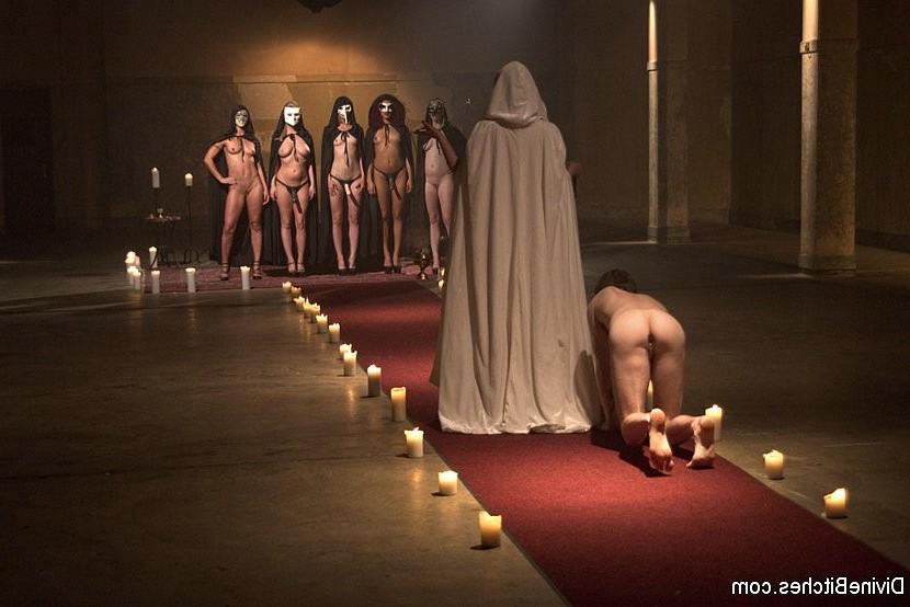 17P Maitresse Madeline with masked femdom friends milking bdsm sub Patrick Knight