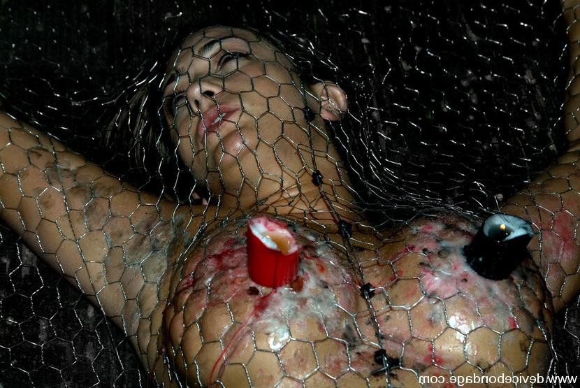15P Trina Michaels gets stapled to the floor for hot wax fun