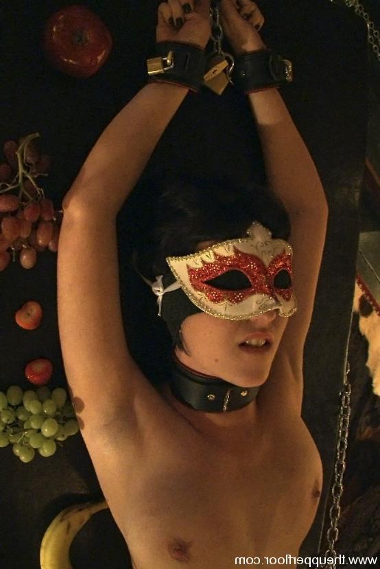 16P Hollie masked bound bdsm babe is fucked at the upperfloor party