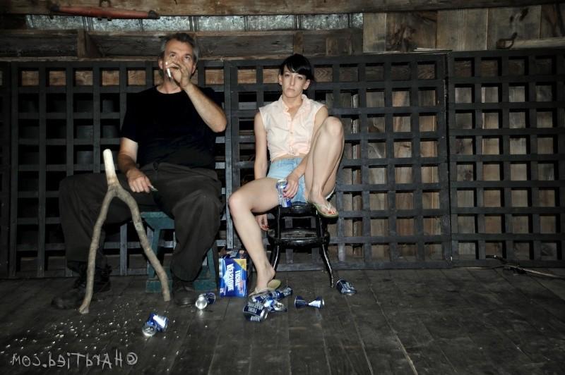 16P Dixon Mason is blindfolded and bound upside down in dark dungeon