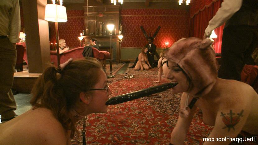 15P Bella Rossi busty brunette at the bdsm puppy slavegirl playoffs