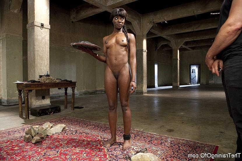 21P Ana Foxxx ebony babe bound at her first bdsm sex trainings day