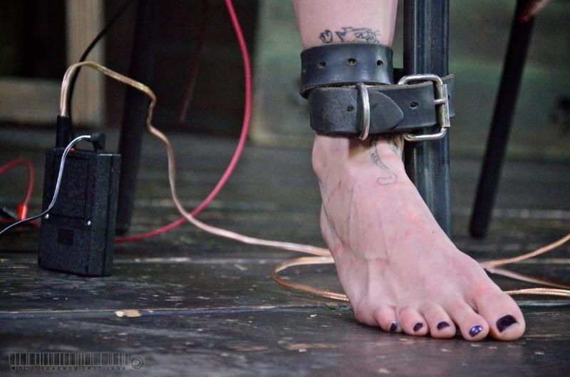 16P Bella Rossi is bound and blindfolded with bdsm toys all over her body