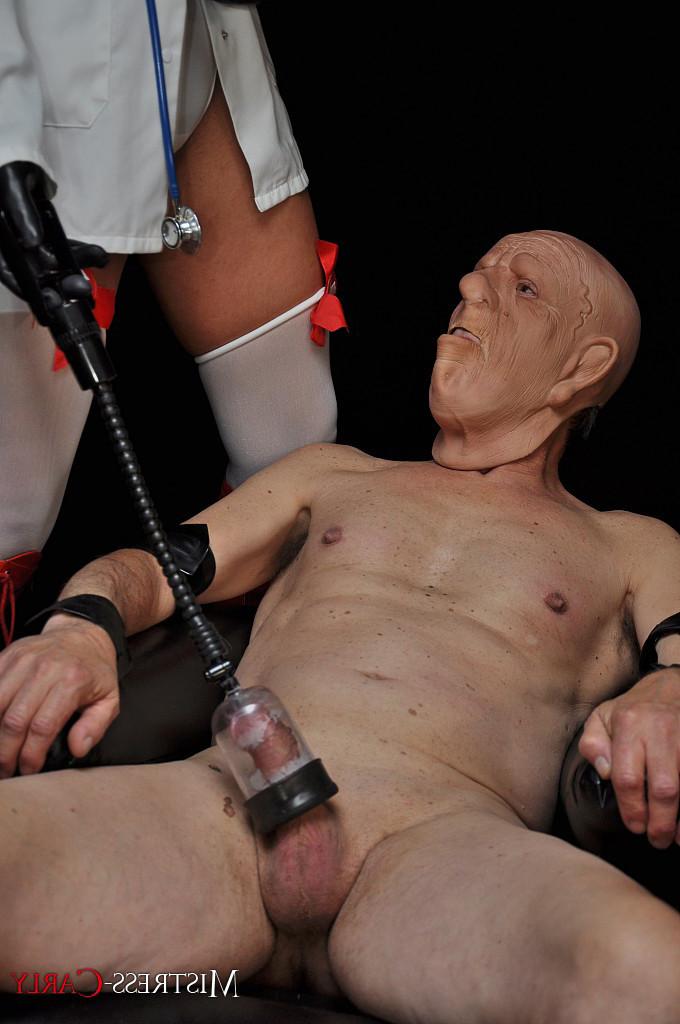 14P Nurse Carly puts her submissives cock in a pump