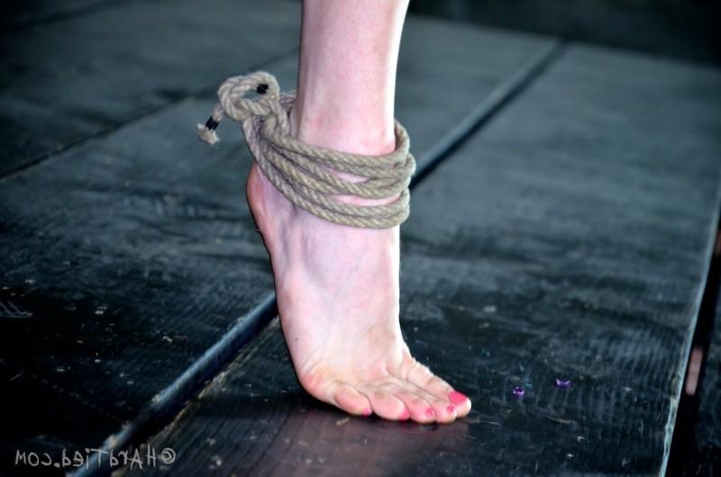 16P Penny Pax rope bound bdsm blonde moans of pleasure in dungeon
