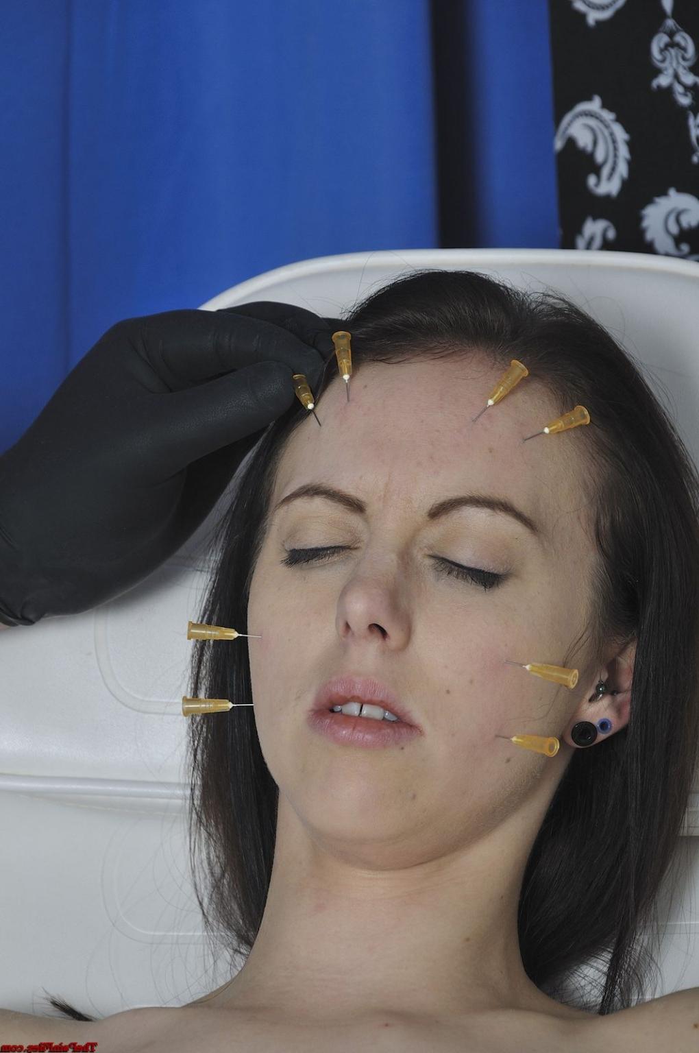 16P Needle tortured patients extreme bdsm and facial piercing torments of busty pain
