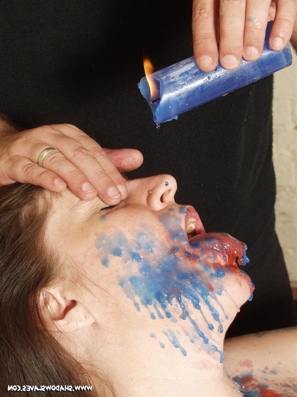 16P Facial hotwaxing and mature bdsm of breast tied slavegirl Jay in candle wax puss