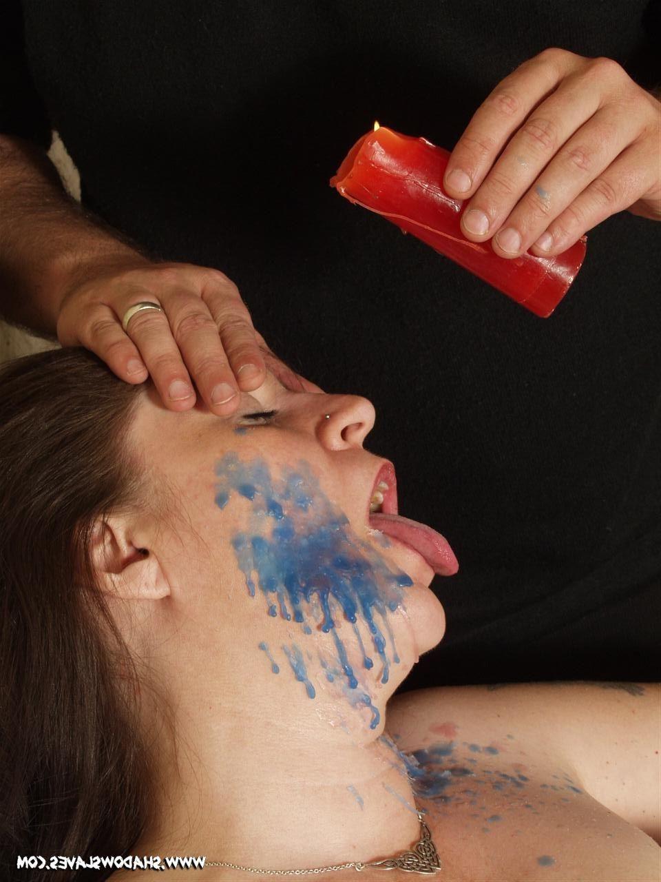 16P Facial hotwaxing and mature bdsm of breast tied slavegirl Jay in candle wax puss