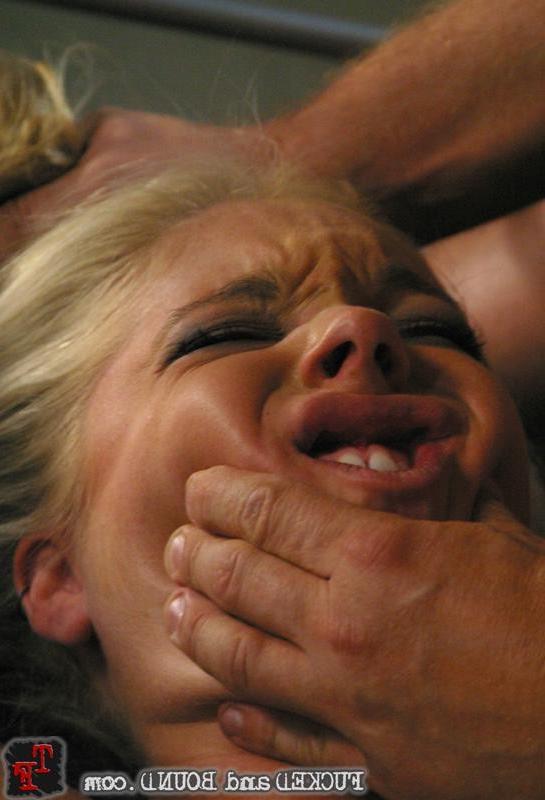 15P Helpless babe Hollie Stevens gets tied up and BDSM drilled by Brandon Iron