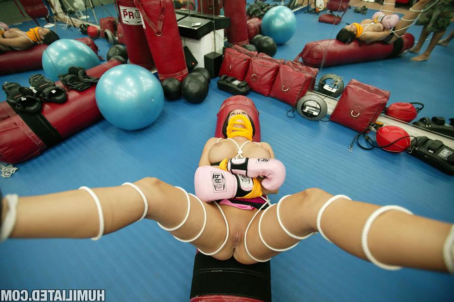 16P Hot Milf with big titties tied up and ravished in the gym