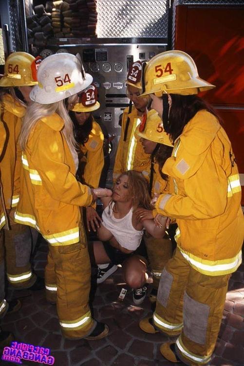 17P Hot lesbian girls in fireman costumes on bdsm lesbian orgy