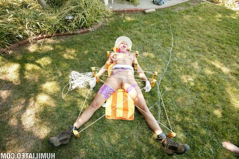 16P Tight Milf in BDSM action gets fucked and facialized outdoors