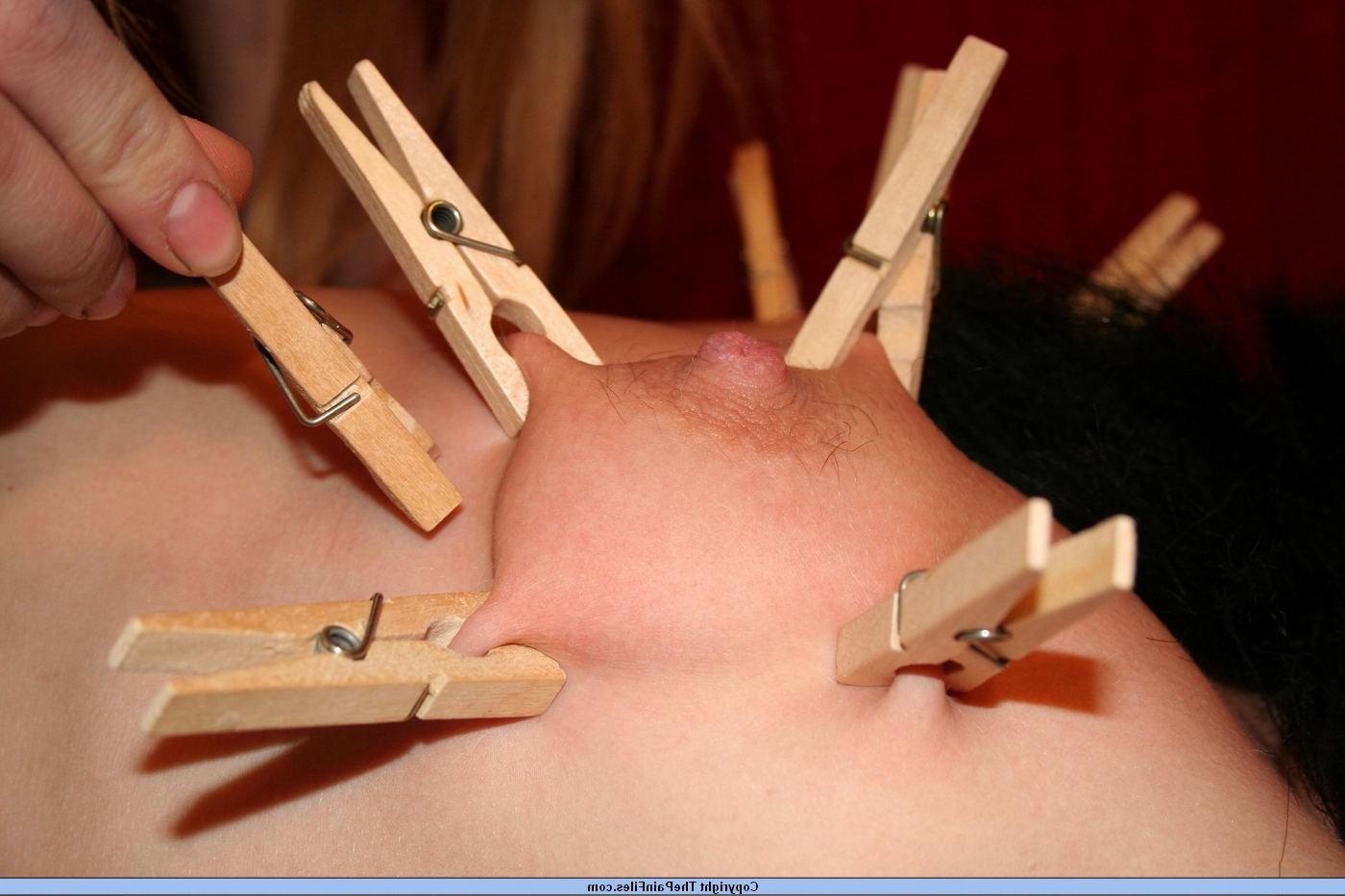 16P Lesbian slave in tit torment and lezdom nosebondage humiliation by mistress Lene