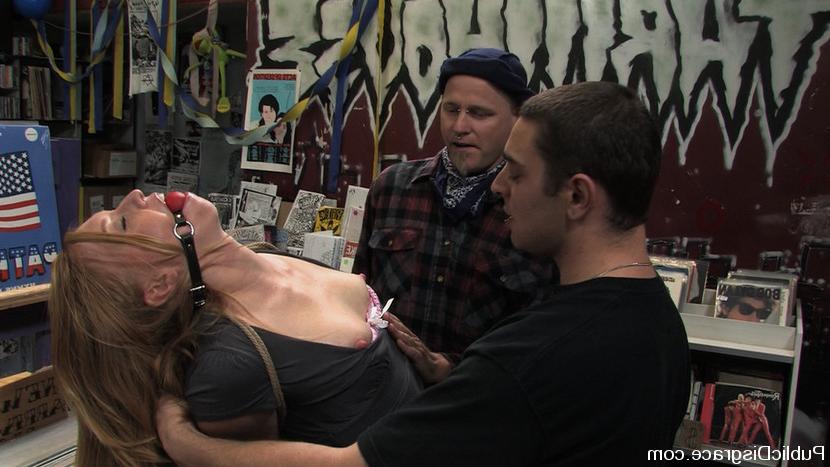 15P Ami Emerson gets tied up and fucked in public BDSM