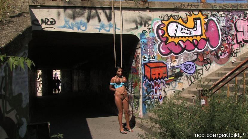 15P Girl with big tits gets tied up and fucked in public BDSM