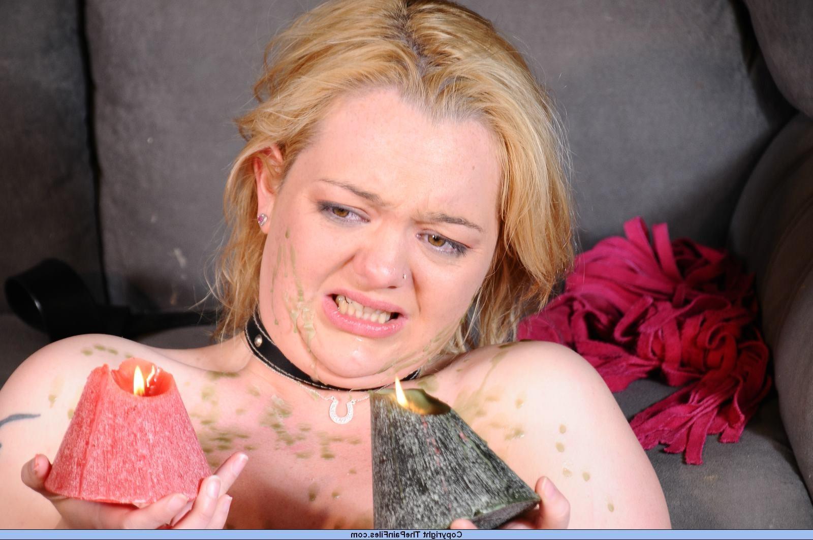 16P Bdsm slavegirl in hotwaxing pain and extreme torments to tears