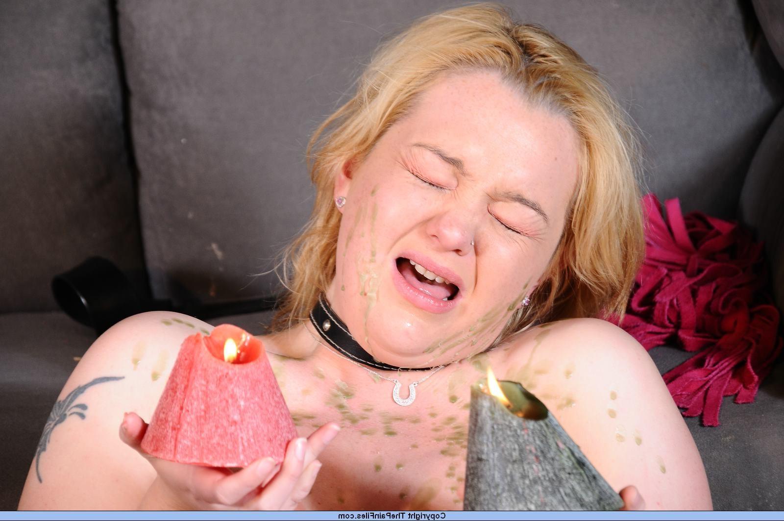 16P Bdsm slavegirl in hotwaxing pain and extreme torments to tears
