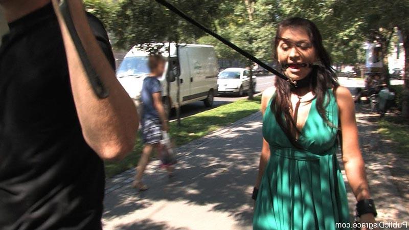 18P Public bondage with a hot chick and kinky BDSM
