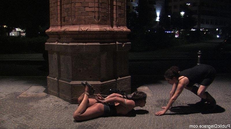 18P Public bondage with a hot chick and kinky BDSM