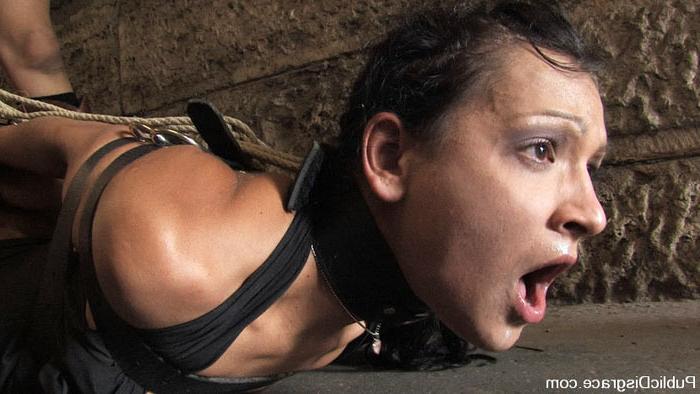15P BDSM slave Sabrina Sweet exploited and fucked in public