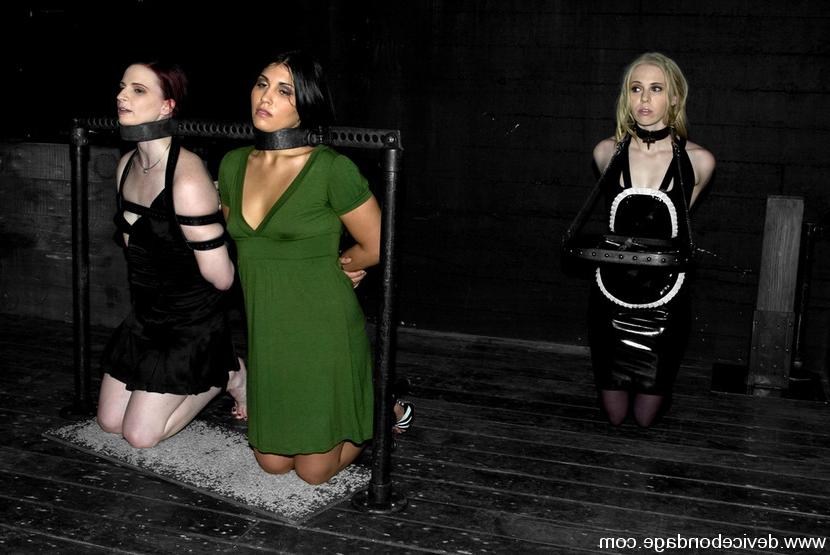 15P Claire Adams submits in a hard core live 3 babe BDSM event